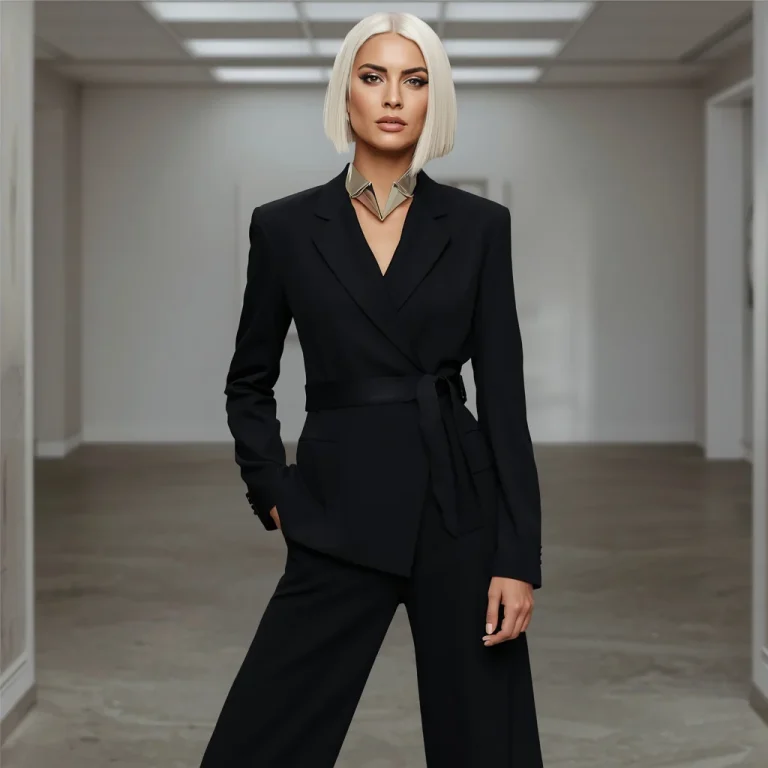 Modern Business Chic: A Tailored Black Jumpsuit for a Networking Event | prompt image