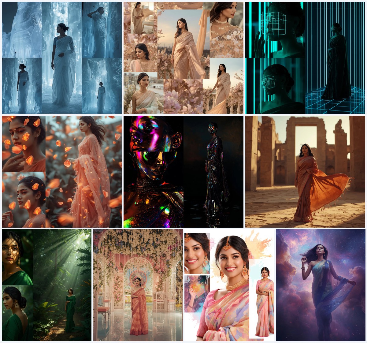 New 10 Saree with Glasses AI Prompts for Intellectual and Chic Looks