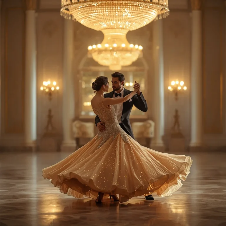 Romantic Dance Under Golden Chandelier In Luxury Ballroom | Romantic Couple Captured